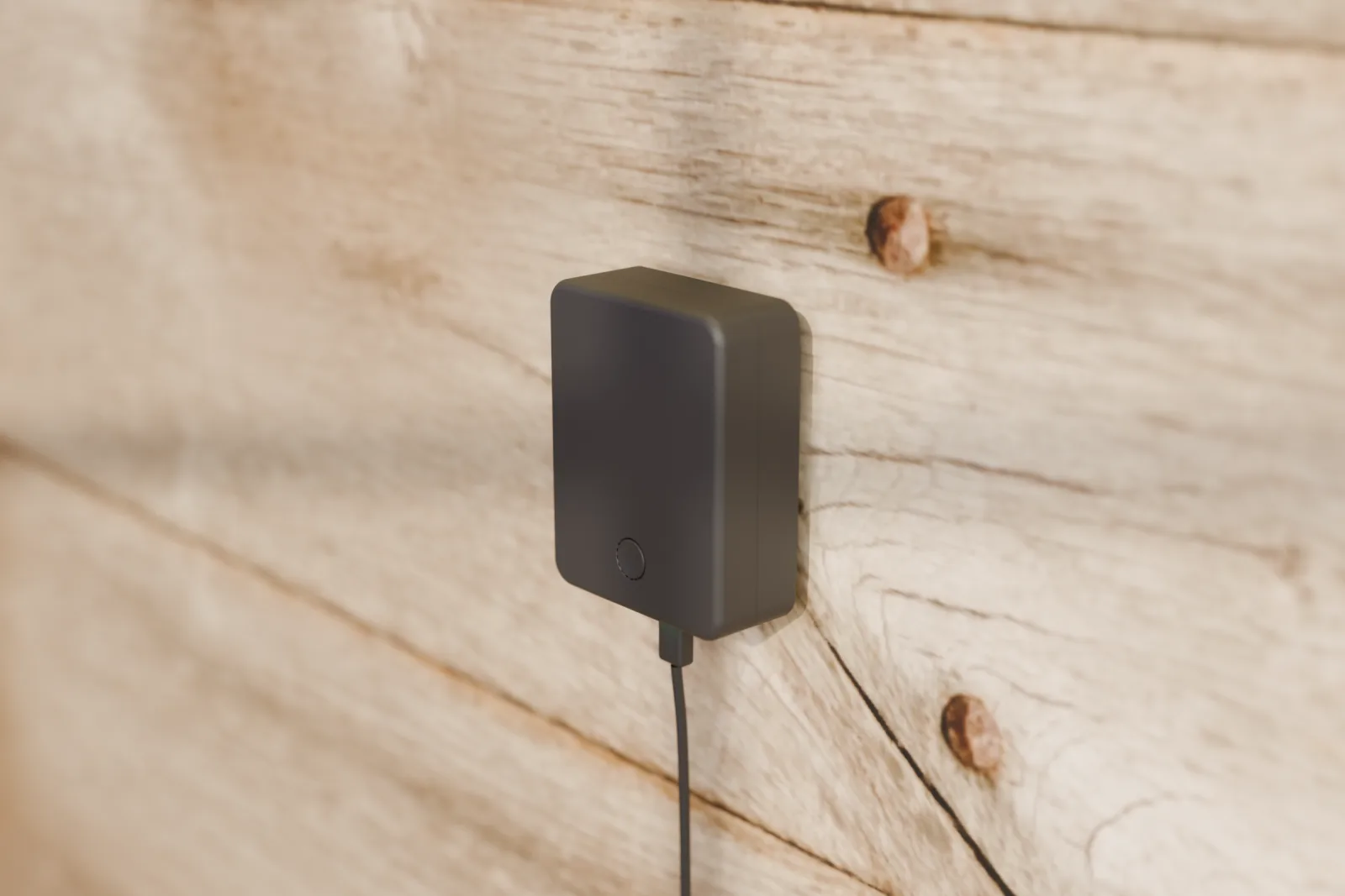 Canaro Hub mounted on a log wall